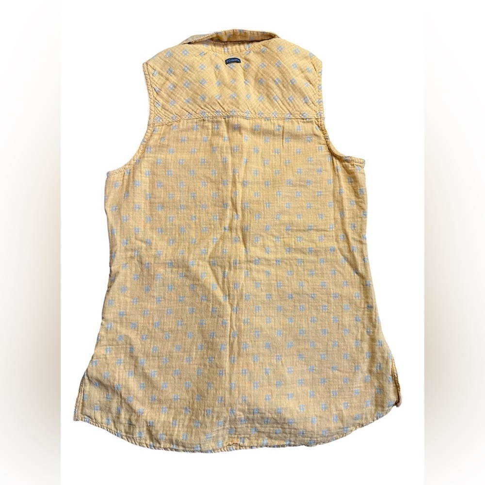 Columbia Sportswear Yellow Sleeveless Button Front Top Small - Picture 3 of 5